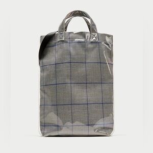 NWT Zara Plaid Plastic Covered Tote Bag
